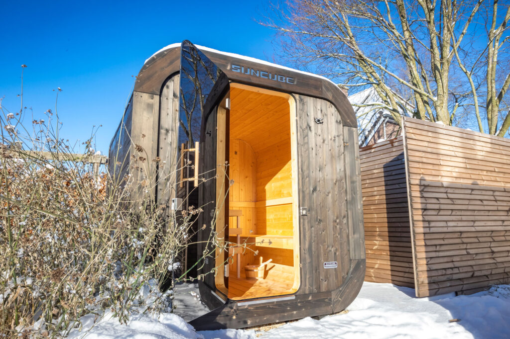 Sauna in wintertuin